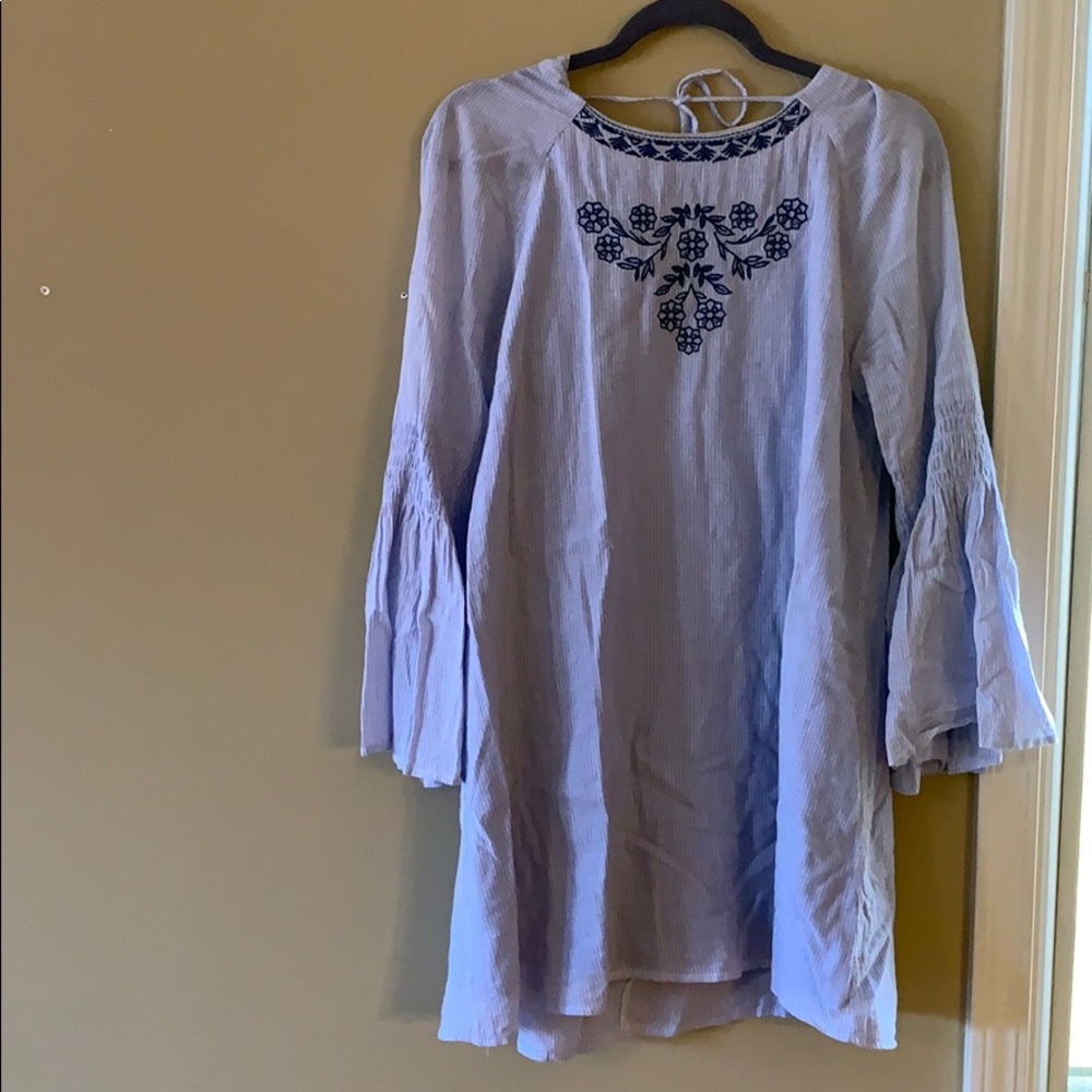 Baby blue pin striped dress